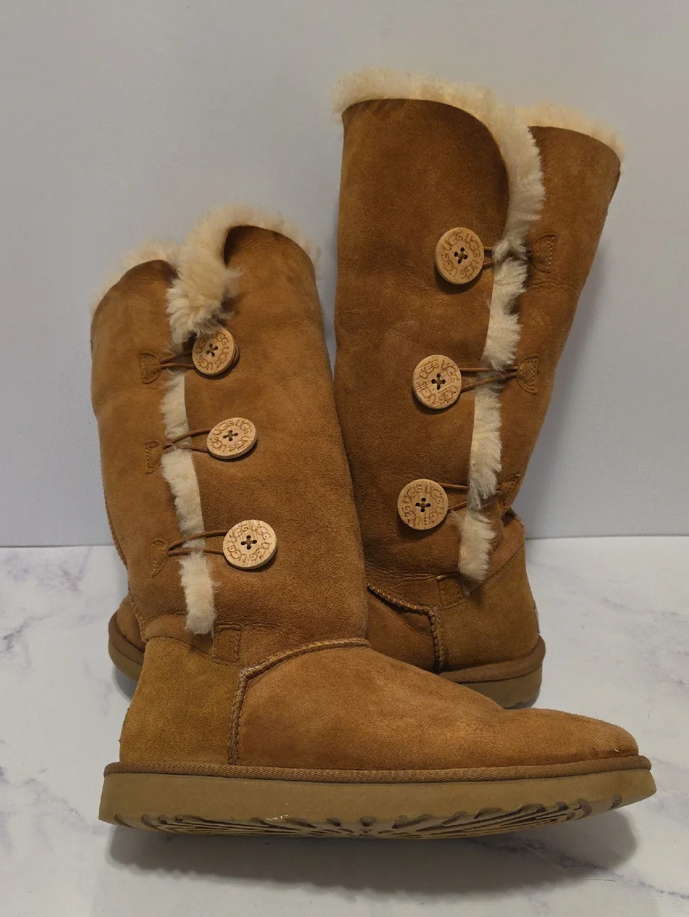 Ugg Shearling Trim Chestnut Women's Winter Boots